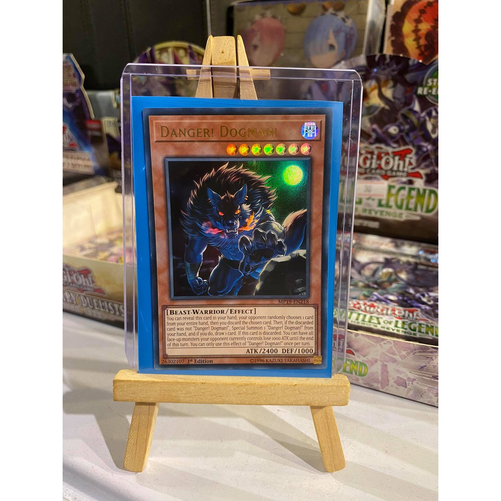 Lá bài thẻ bài Yugioh Danger! Dogman! - Ultra Rare - Tặng bọc bài nhựa bảo quản