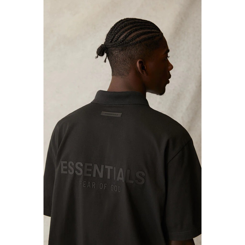 ⚡️[CHỈ 1 NGÀY] - Áo Polo FEAR OF GOD ESSENTIALS 3D silicon SS21 (Black/Stretch Limo), áo polo FOG | BigBuy360 - bigbuy360.vn