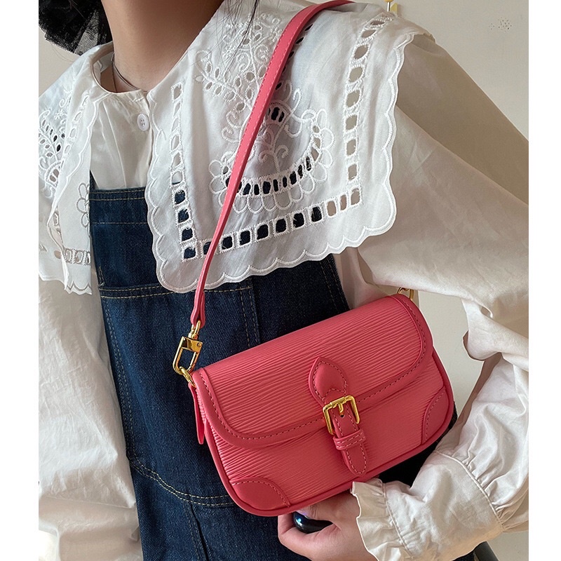 Túi Lờ Vê Da Tăm Mini Kèm 2  Dây Đeo Phong Cách Hàn Quốc