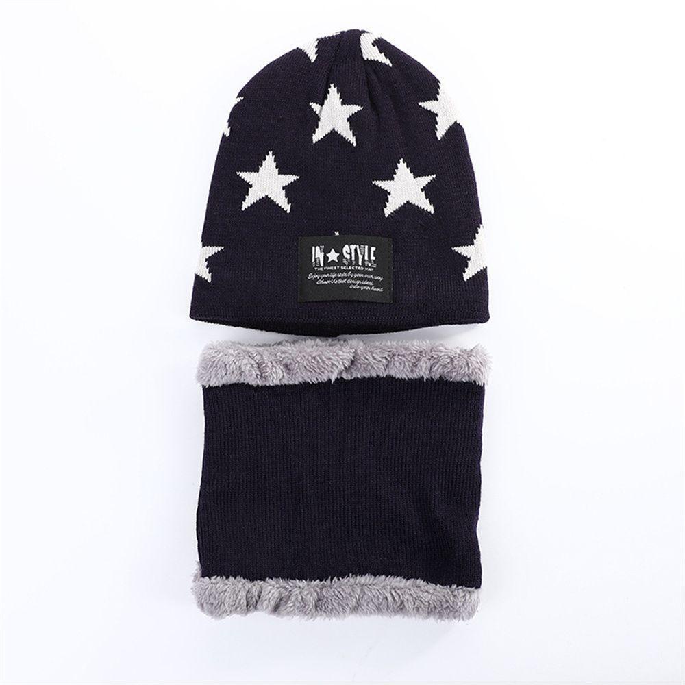 Set Mũ beanie Kèm Khăn Choàng Cổ Giữ Ấm Cho Nam Và Nữ Ốp