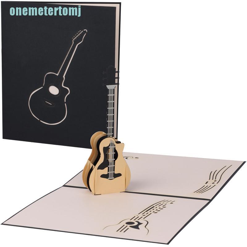 【ter】Pop up Greeting Cards, 3D Guitar Pop Up Card, Creative Birthday Card, Handmade G