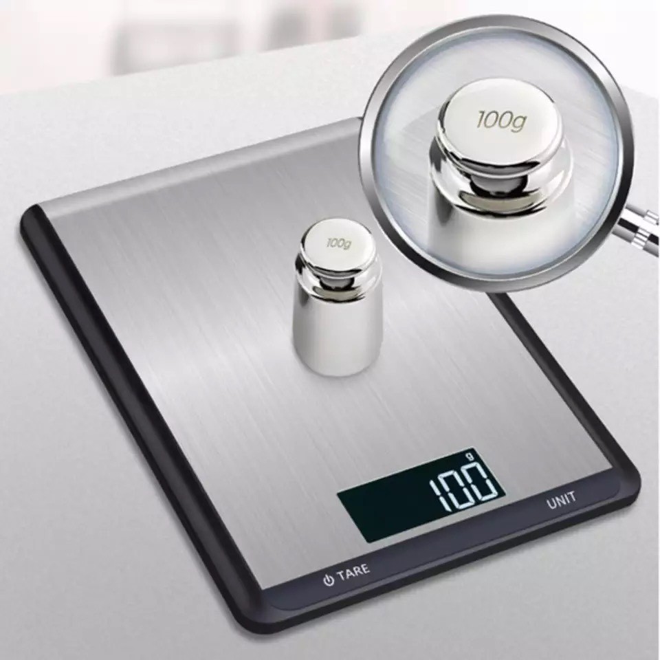 Cân tiểu ly 10kg định lượng 1g hợp kim thép chính xác cao tặng kèm pin  Tela Shop