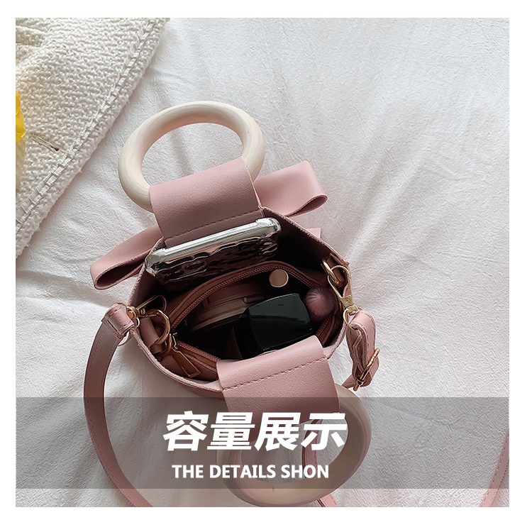 Túi Xách JASMIN NOIR Da PU Đính Nơ Thời Trang Dành Cho Nữ