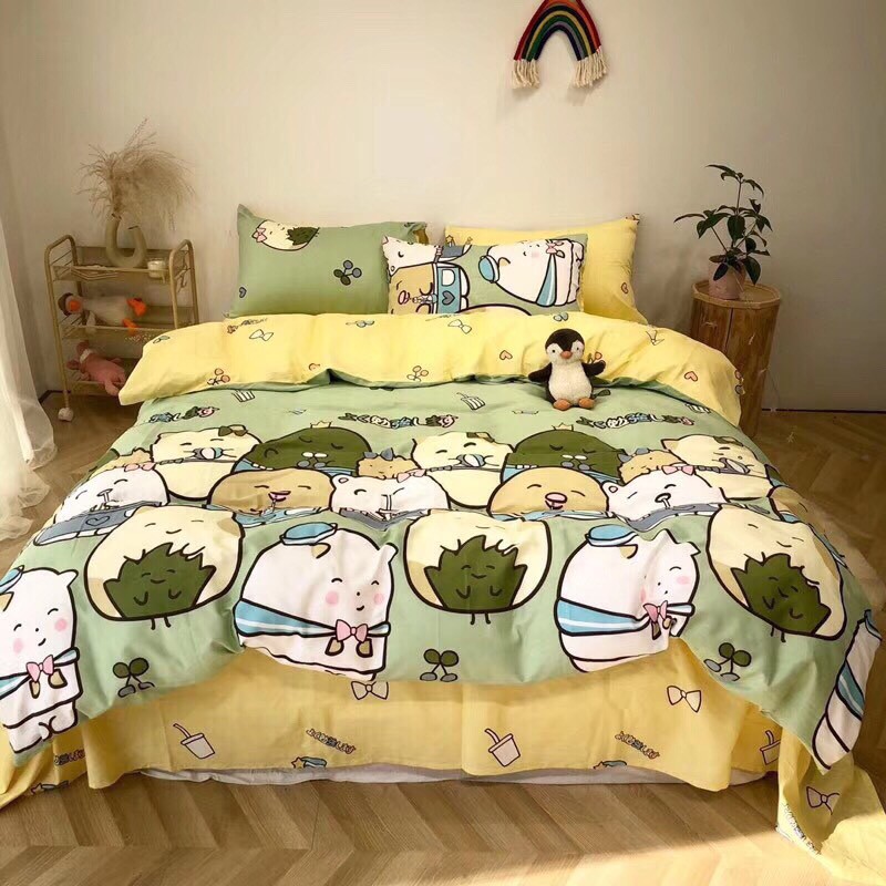 Bộ Chăn Ga Cotton POLY MÈO NHẬT BẢNchăn, ga, cotton, ga nệm, chăn ga, cotton poly, chăn nệm, chăn ga gối, bedding️