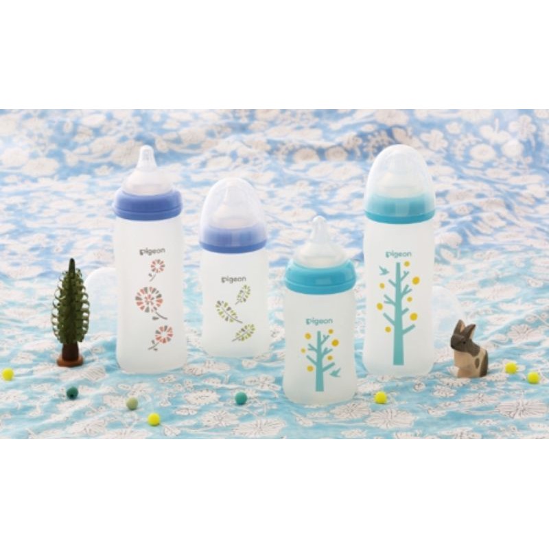 Bình ti tráng men silicon chống nóng Pigeon 160ml-240ml Nhật Bản