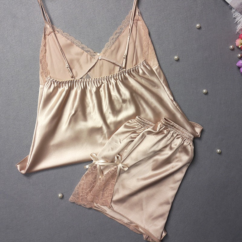 ĐỒ Bộ ngủ đùi sexy satin lụa cổ tim phối ren🔥FREESHIP 50K🔥BIGsize 40-65KG đồ ngủ mặc nhà đẹp giá rẻ | BigBuy360 - bigbuy360.vn