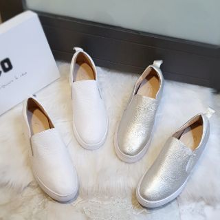 Slipon độn đế 5cm da thật