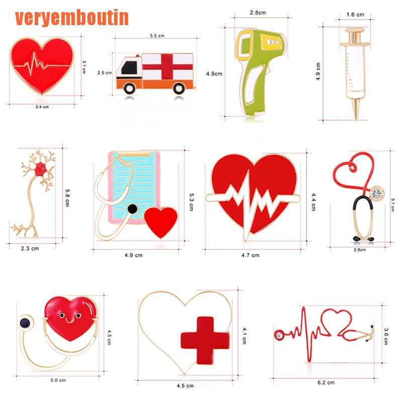 Ghim Cài Áo Hình Ống Nghe Nhịp Tim Thời Trang Cho Nam Nữ
