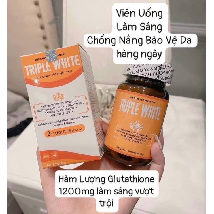 Viên uống trắng da chống nắng Triple white
