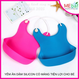 Yếm Ăn Dặm Silicon Có Máng Tiện Lợi Cho Bé