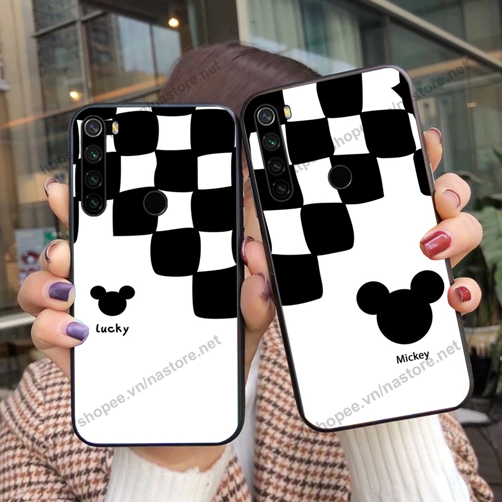 Ốp lưng Xiaomi Redmi Note 8 / Note 8 Pro trái tim họa tiết caro, mikey họa tiết beabrick kaws cute