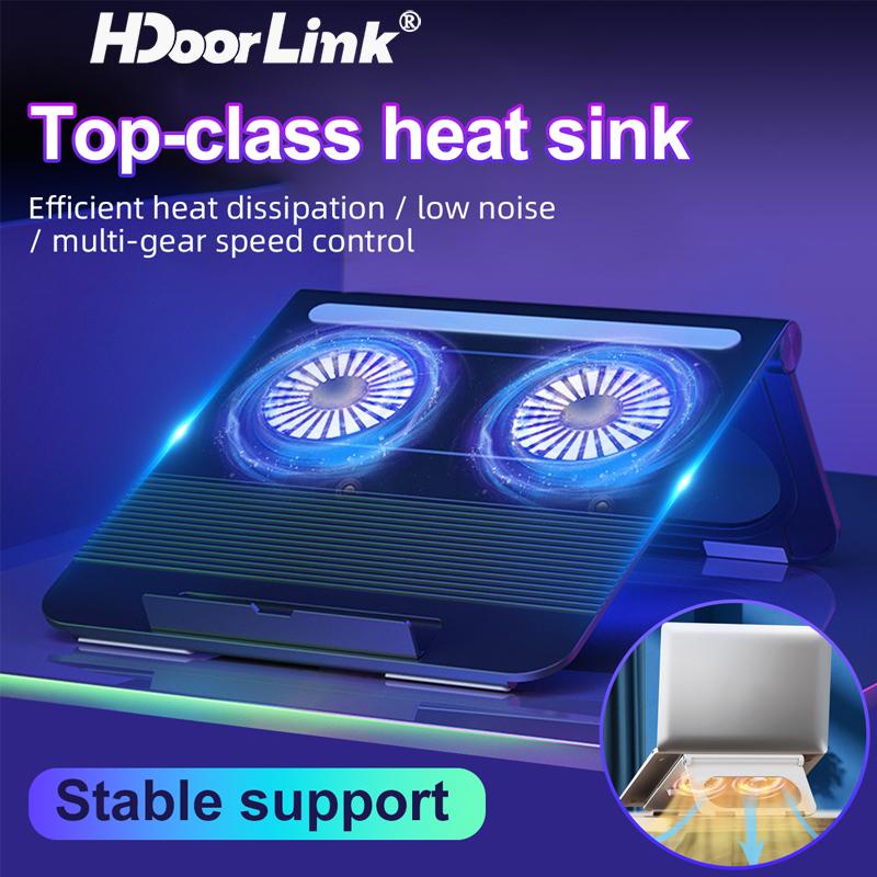 Giá đỡ quạt tản nhiệt HDOORLINK siêu mỏng tùy chỉnh kèm sạc USB tiện dụng thích hợp cho Laptop / máy tính