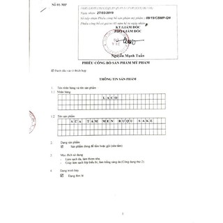 Gói test sữa tắm men rượu sake (Laco)