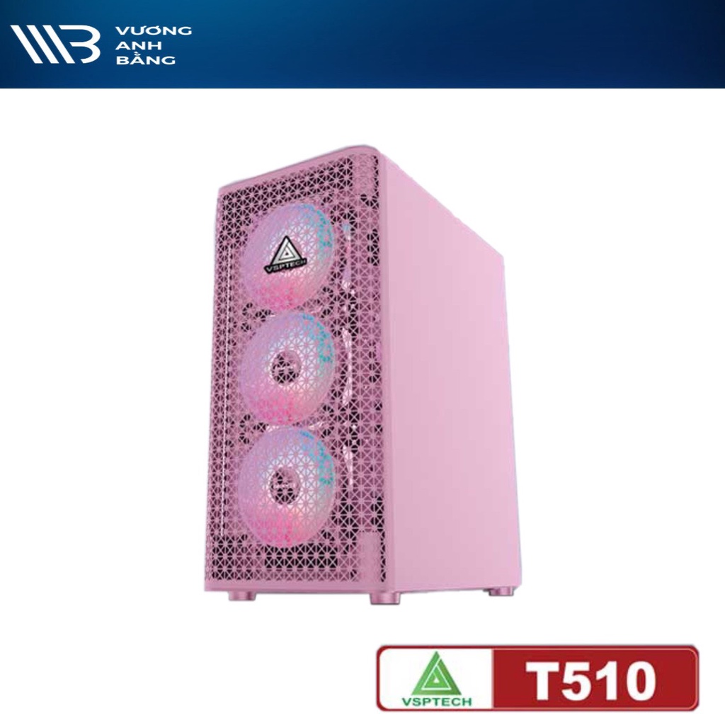 Thùng máy/ Vỏ Case VSP Gaming T510 Pink (No Fan)