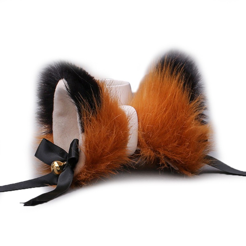 Nhật Bản Lolita Anime Kẹp Tóc Dễ Thương Lông Tai Mèo Kẹp Tóc với Bowknot Chuông Cosplay Trang Phục Snap Barrette