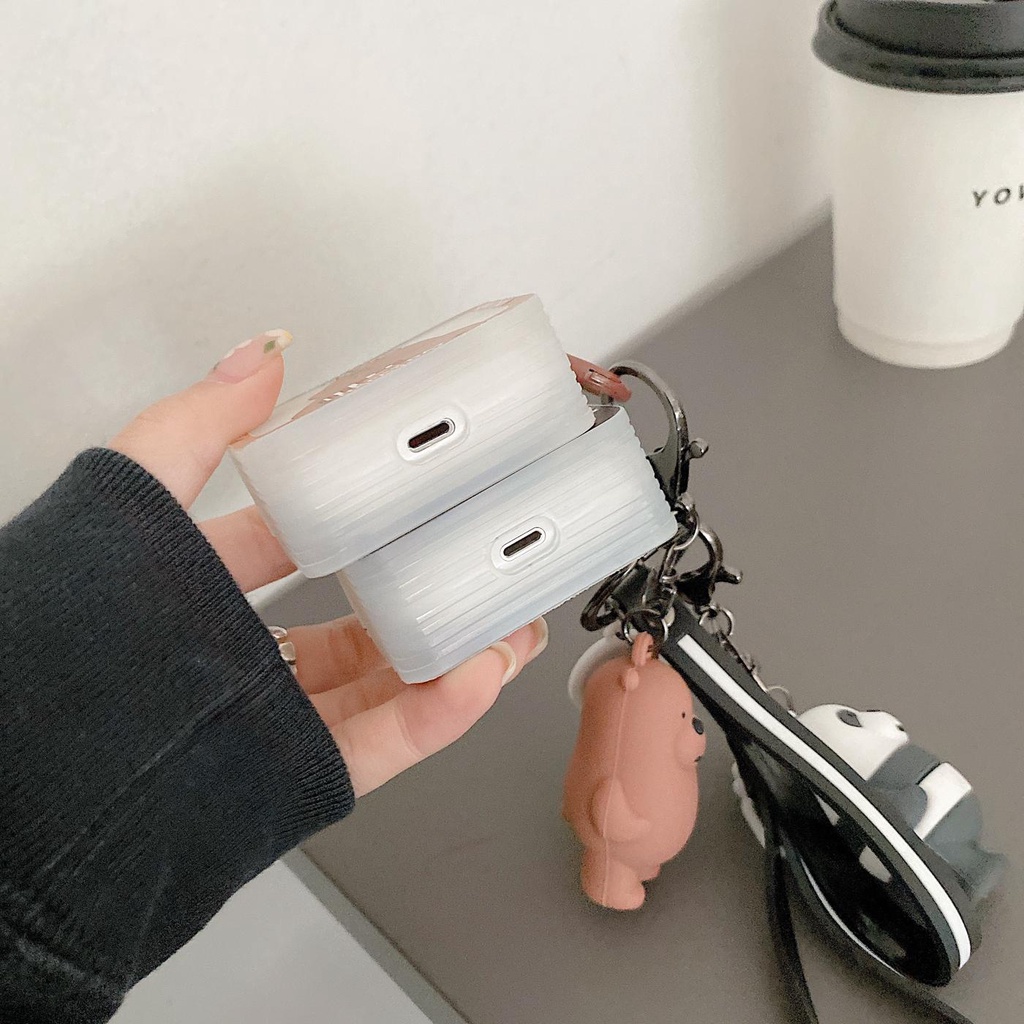 Vỏ Bảo Vệ Hộp Sạc Tai Nghe Airpods 1/2/pro 3 gen3 Bluetooth Bằng Silicon Mềm Hình Ba Chú Gấu Hoạt Hình