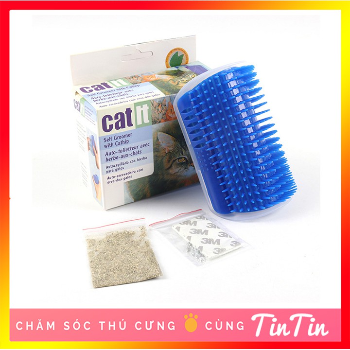 Đồ Chơi Cọ Má Mát Xa Gắn Tường Cho Mèo - Kèm Cỏ Mèo Catnip