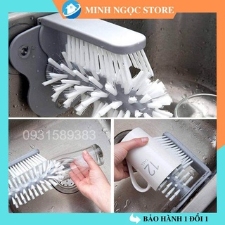 Dụng cụ cọ chà rửa ly cốc tách 2 mặt thông minh để bàn hoặc gắn tường tiện lợi