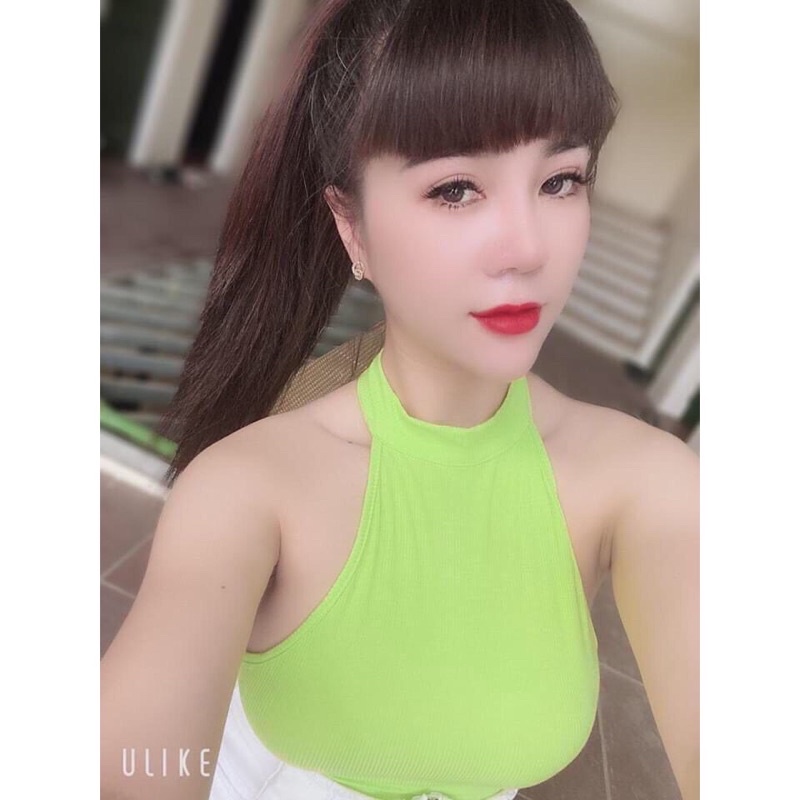 Áo croptop cổ yếm hở lưng nhiều màu(áo yếm hở lưng)