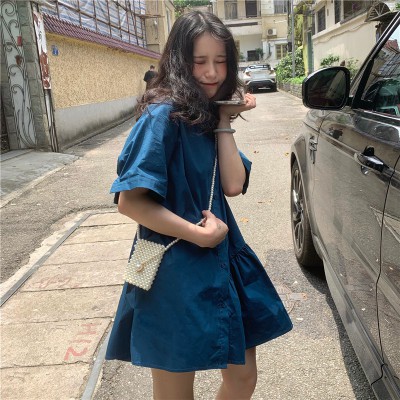 Xiaozhainv Đầm Hàn Quốc Dáng Rộng Đơn Giản Cho Nữ | BigBuy360 - bigbuy360.vn