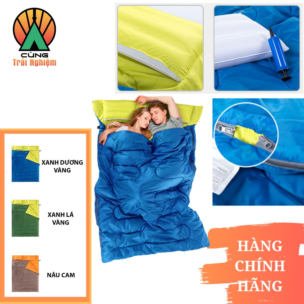 [CHÍNH HÃNG] Túi Ngủ Văn Phòng, Du Lịch, Cho 2 Người NatureHike SD15M030-J, Kèm Gối, Siêu Tiện Lợi