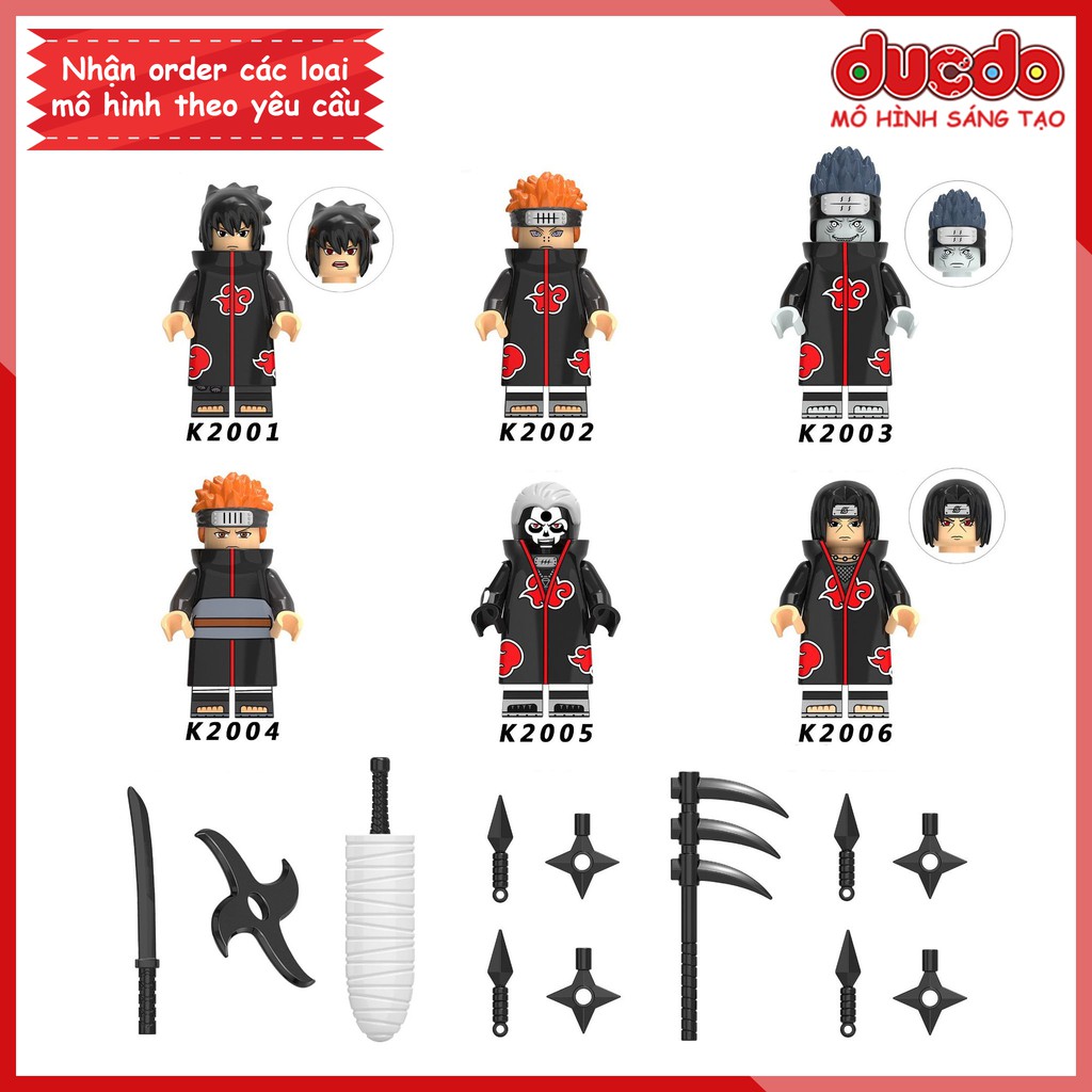 Minifigures các nhân vật Akatsuki trong Naruto - Đồ chơi Lắp ghép Xếp hình Mô hình Mini KDL801