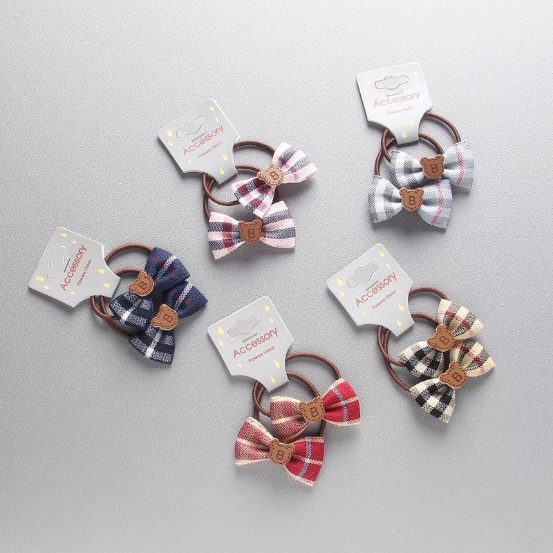 Set 2 Dây Cột Tóc Co Giãn Thắt Nơ Dễ Thương Cho Nữ