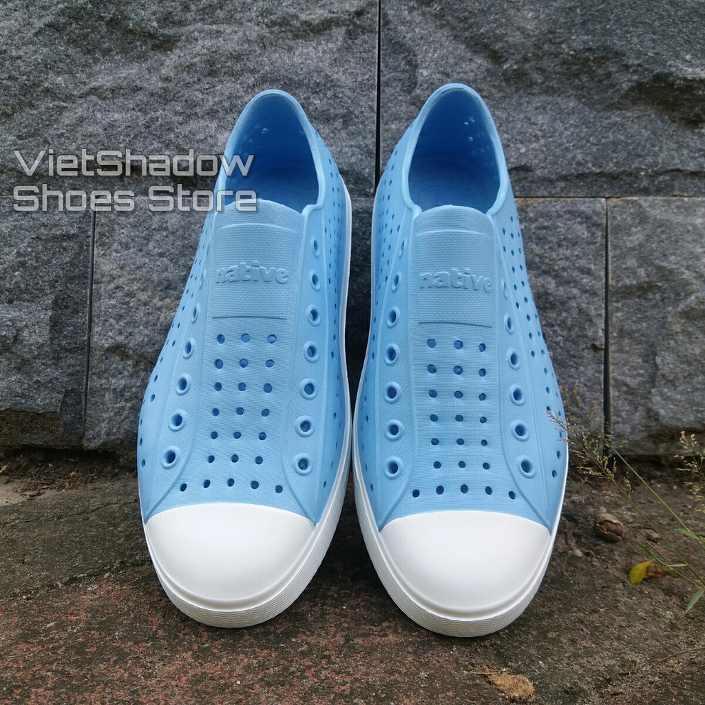 Giày nhựa Native nam nữ - Chất liệu nhựa xốp EVA siêu nhẹ, không thấm nước - Màu xanh da trời