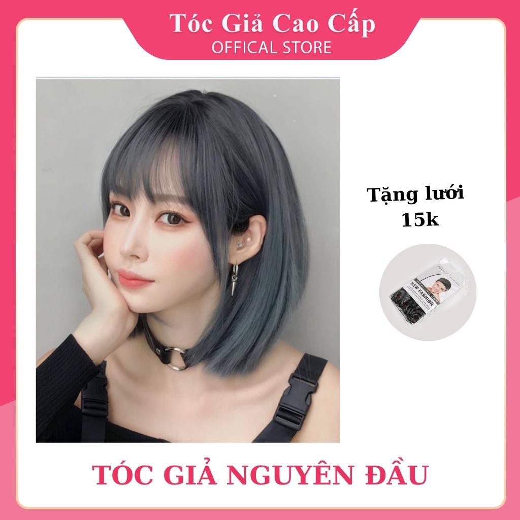 Tóc giả nguyên đầu omber FREESHIP cả đầu xanh khói D3111