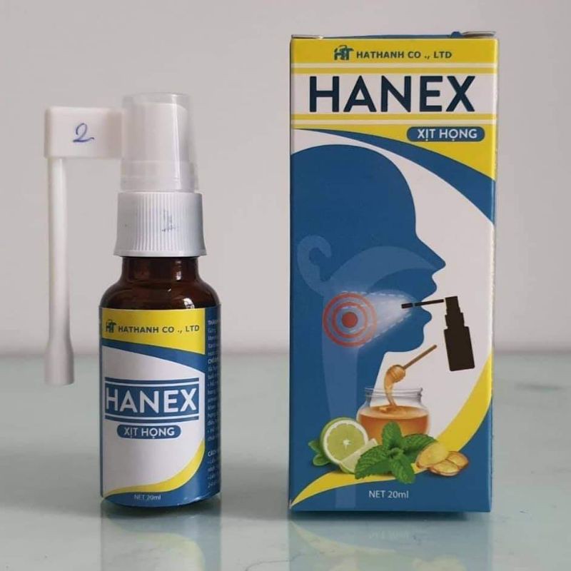 Xịt họng Hanex 20ml ngăn ngừa viêm họng, cảm cúm, hỗ trợ điều trị viêm lợi, nhiệt miệng