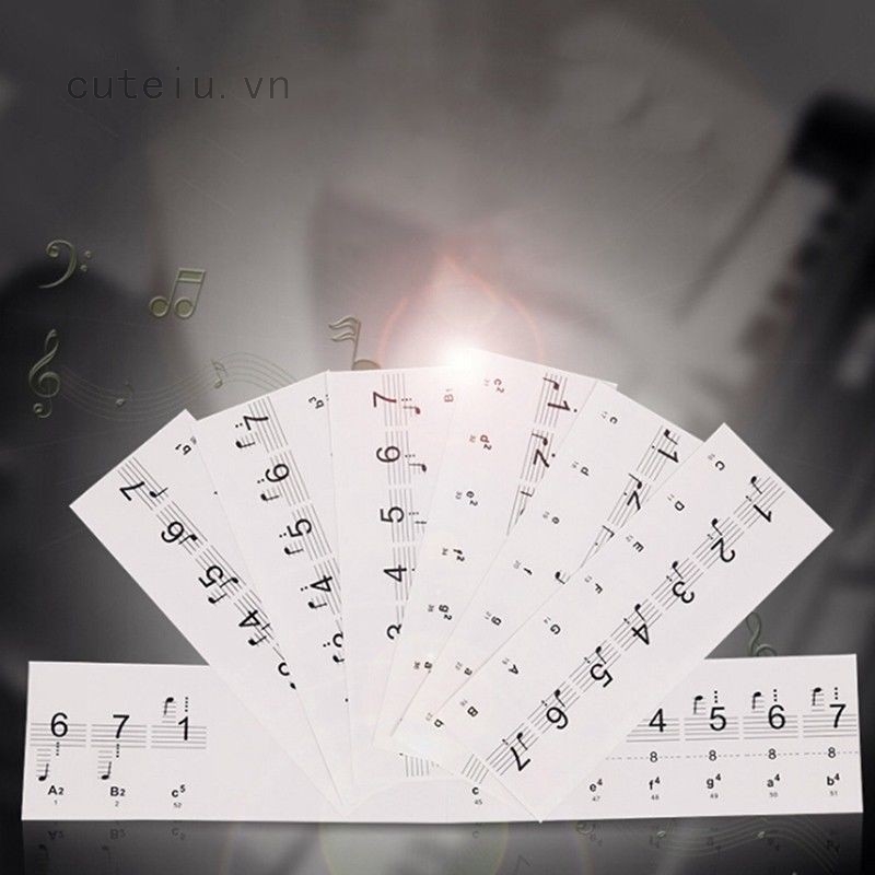 Sticker nhạc dán bàn phím đàn piano 54 61 88 phím