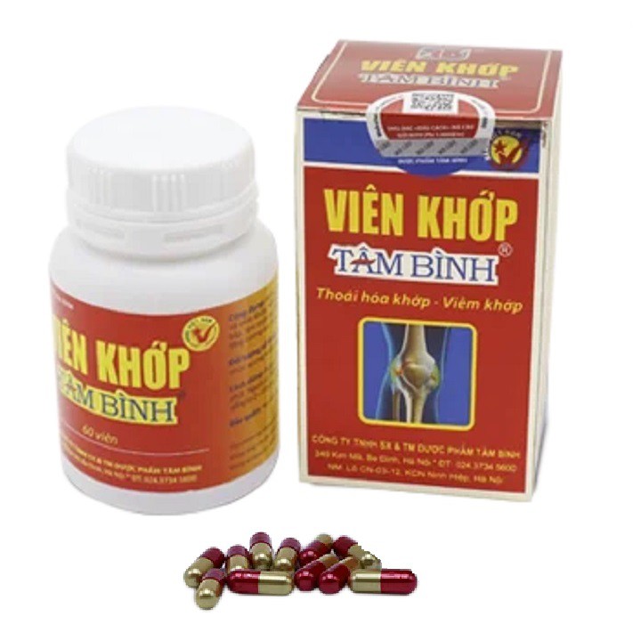 VIÊN KHỚP TÂM BÌNH giảm các triệu chứng của thoái hóa khớp và viêm khớp lọ 60 viên