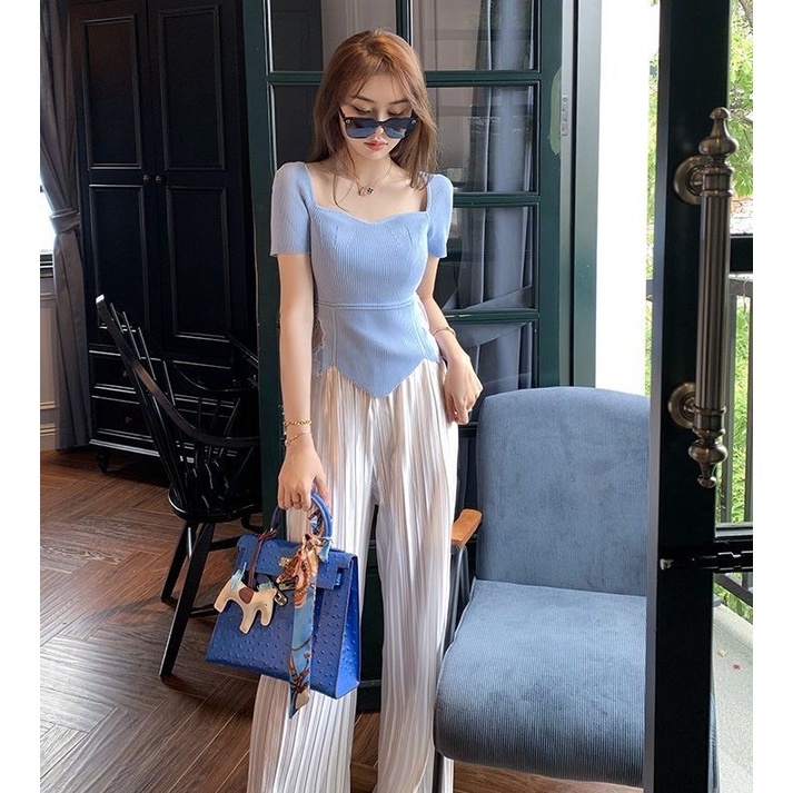 Quần Lụa Ống Rộng Lưng Cao Thiết Kế Xếp Ly Thời Trang Cho Nữ | BigBuy360 - bigbuy360.vn