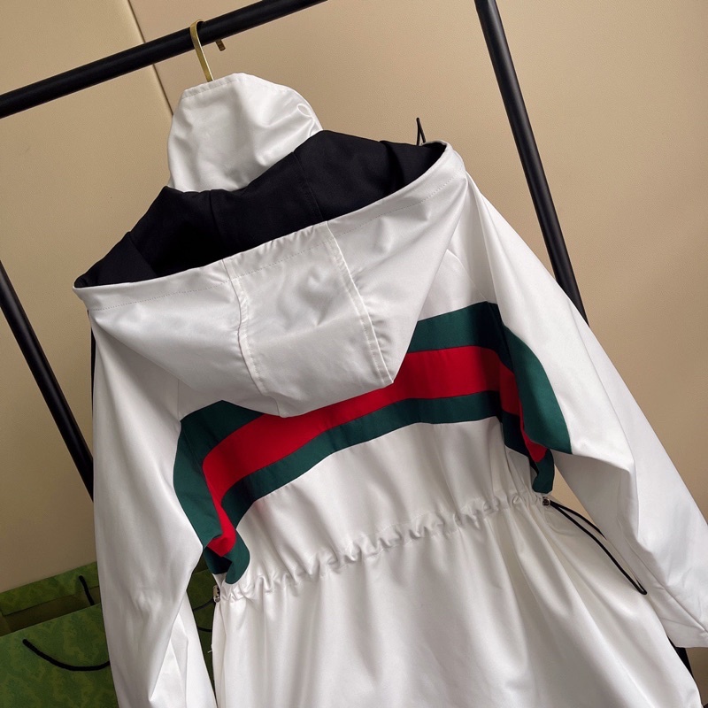 Áo khoác nữ có mũ dáng thể thao rút eo thương hiệu Gucci GC cao cấp