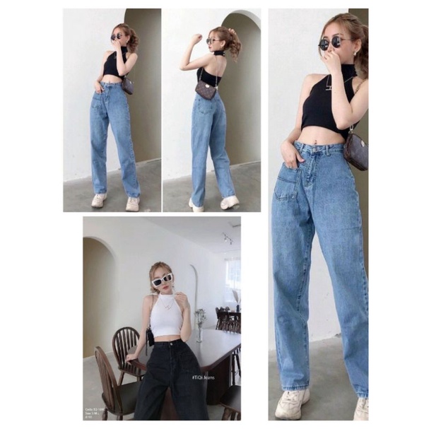 Quần Jean Nữ ⚡Dáng Suông ⚡ Cạp Cao Thời Trang Chất Đẹp