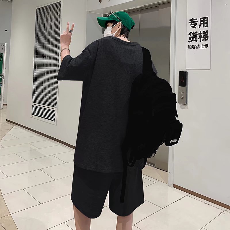 Set phong cách Hàn Quốc bộ quần áo nam Áo Thun Tay Ngắn + Quần Short đồ bộ nam Thời Trang bộ thể thao nữ