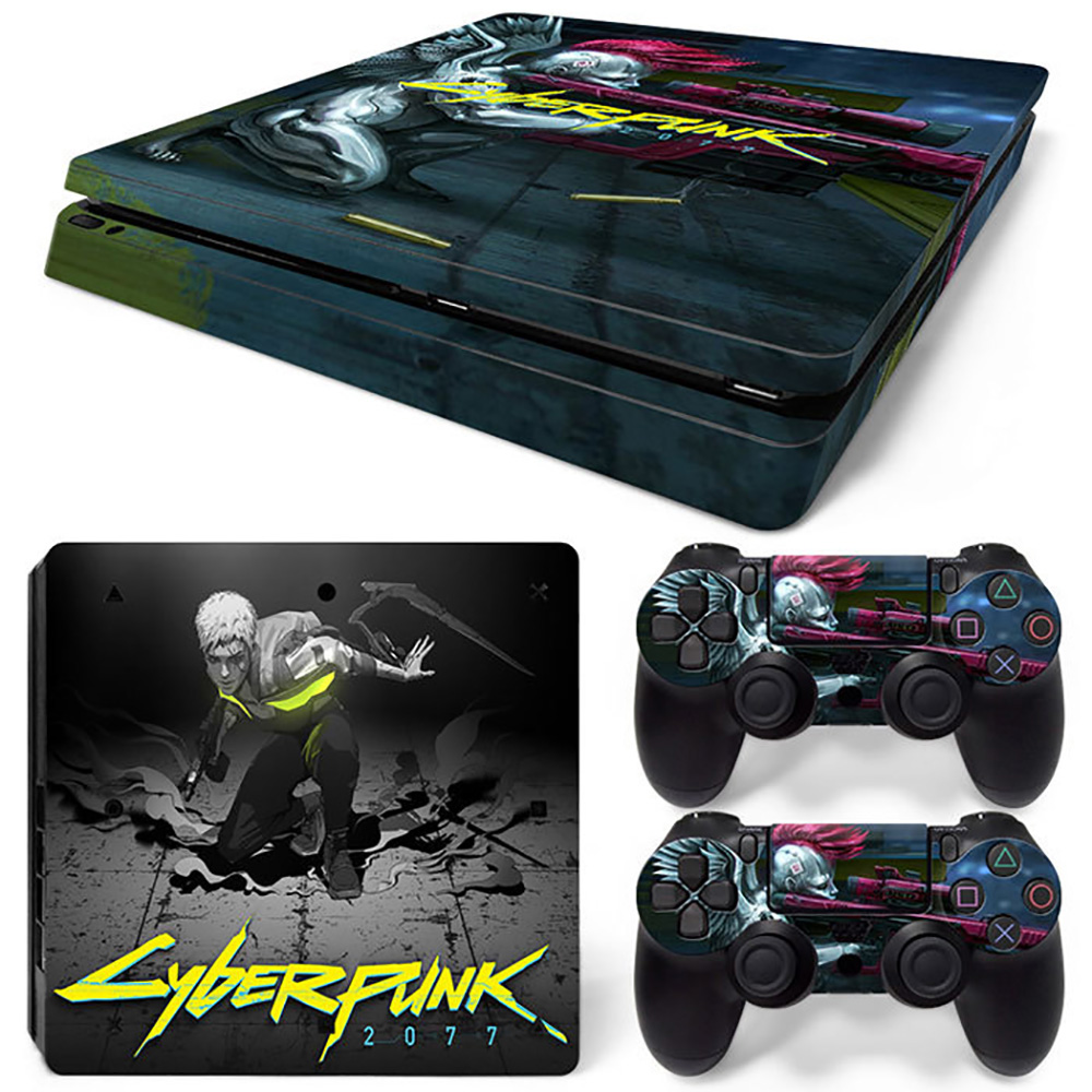 Bảng điều khiển trò chơi PS4 SLIM Cyberpunk Hình dán bảo vệ trò chơi Chủ đề Nhãn dán màu Hình dán phim