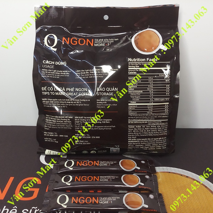 Cà phê sữa Ngon Trần Quang bịch lớn 1.04Kg (52 gói dài * 20g)