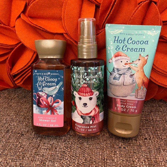 BILL US - Bộ sản phẩm Set 3 chai Hot Cocoa & Cream của Bath and body works Travel Size