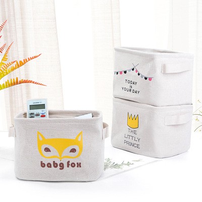 Giỏ vải Cotton  đa năng đựng đồ cá nhân, giỏ vải chứa mỹ phẩm để bàn