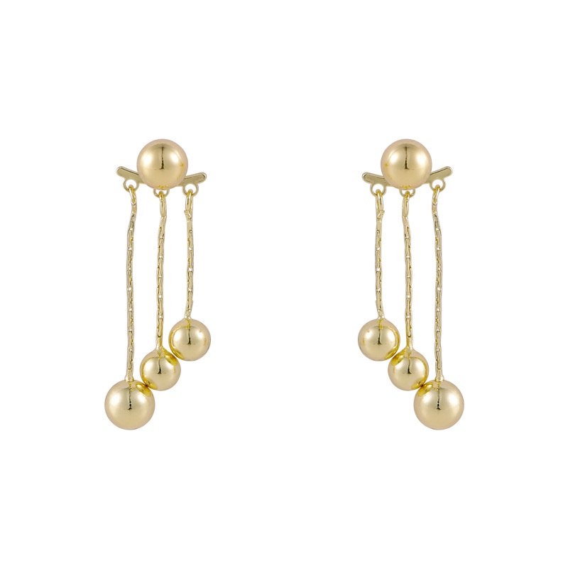 Bông Tai Mạ Bạc 925 Hình Giọt Nước Phối Tua Rua Phong Cách Hàn Quốc Mới