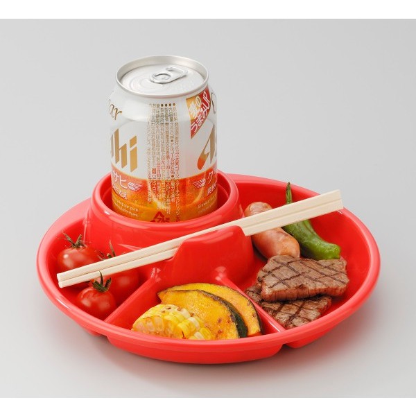 Combo Khay ăn dặm tròn 3 ngăn và Bộ Thìa Nĩa nhựa cho bé Inomata - Made in Japan - KBN 142010 / 117063