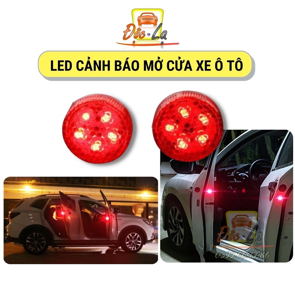 Bộ 2 đèn led nhấp nháy cảnh báo cửa xe hơi ô tô đang mở an toàn tránh va chạm tai nạn