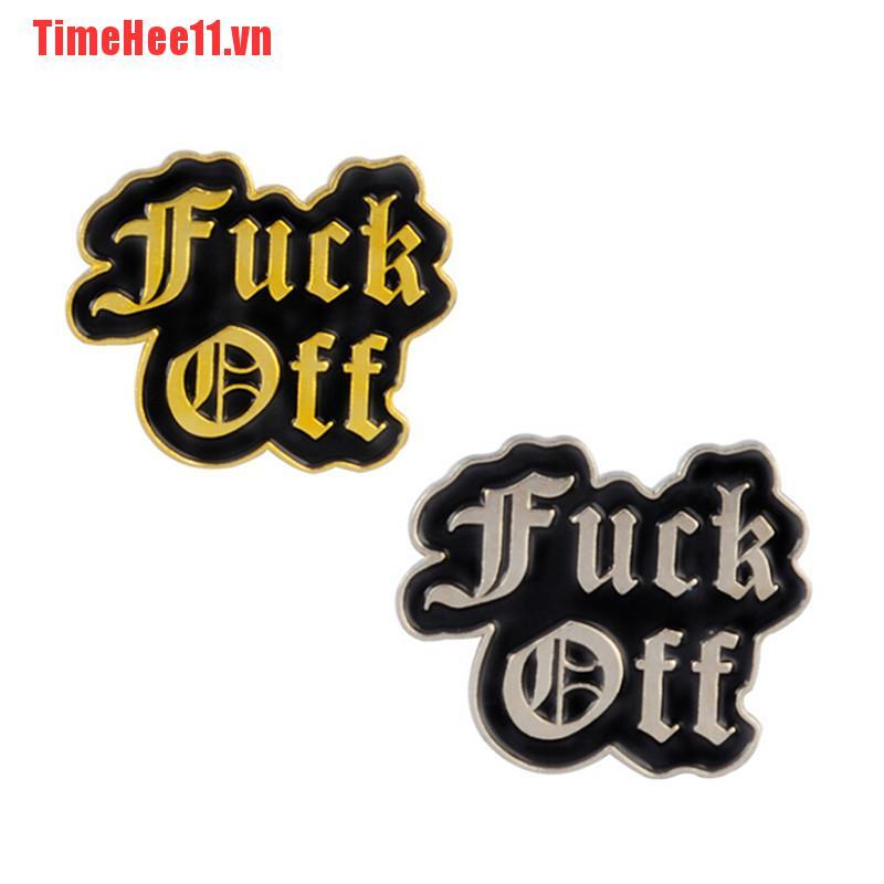 【TimeHee11】F&K off Enamel Brooch Pin Badge Punk Art Letters Brooch Shirt Lape