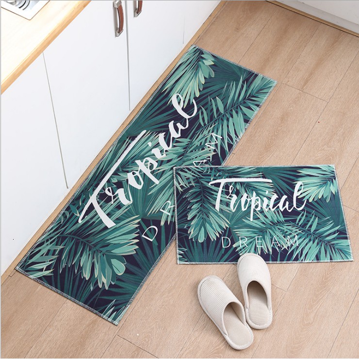 Bộ 2 Thảm Bếp Hàng Loại 1 Dày Và Mịn Thấm Hút Tốt, Mặt Đáy Chống trơn, Mặt Thảm Bali -
