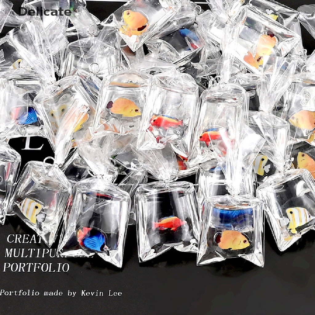 |Tinh Tế| 1 Mặt Dây Chuyền Hình Cá Vàng Nhỏ Bằng Nhựa Resin Cho Túi Nước / Móc Khóa Diy