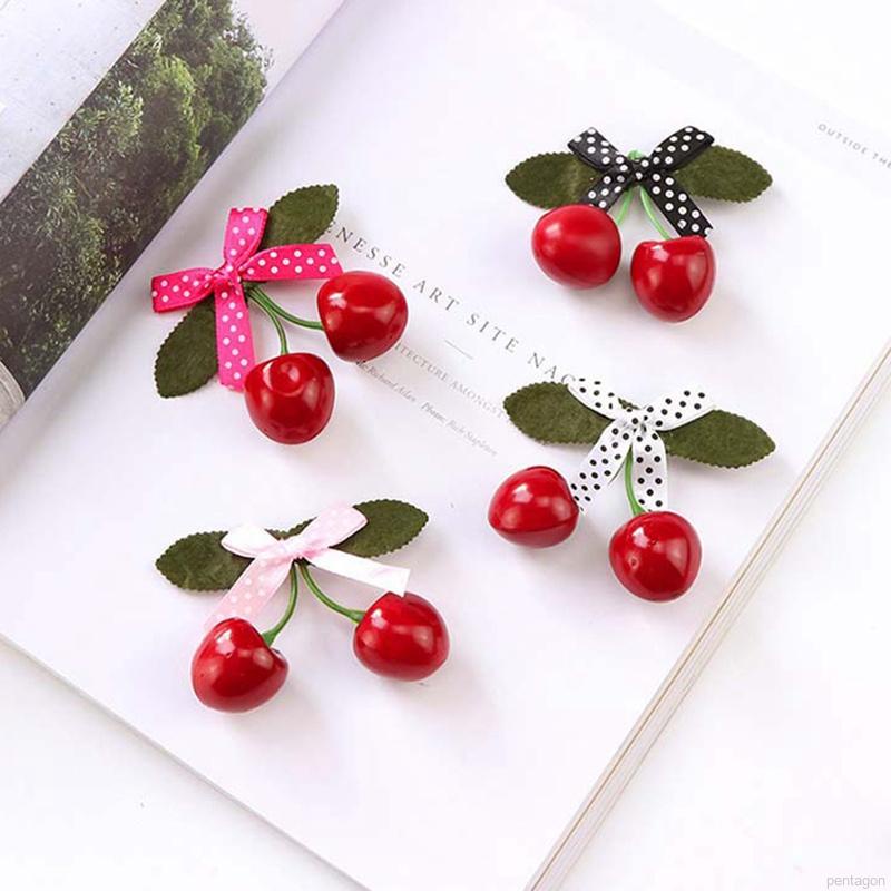 1 Kẹp Tóc Hình Trái Cherry Dễ Thương Cho Bé Gái