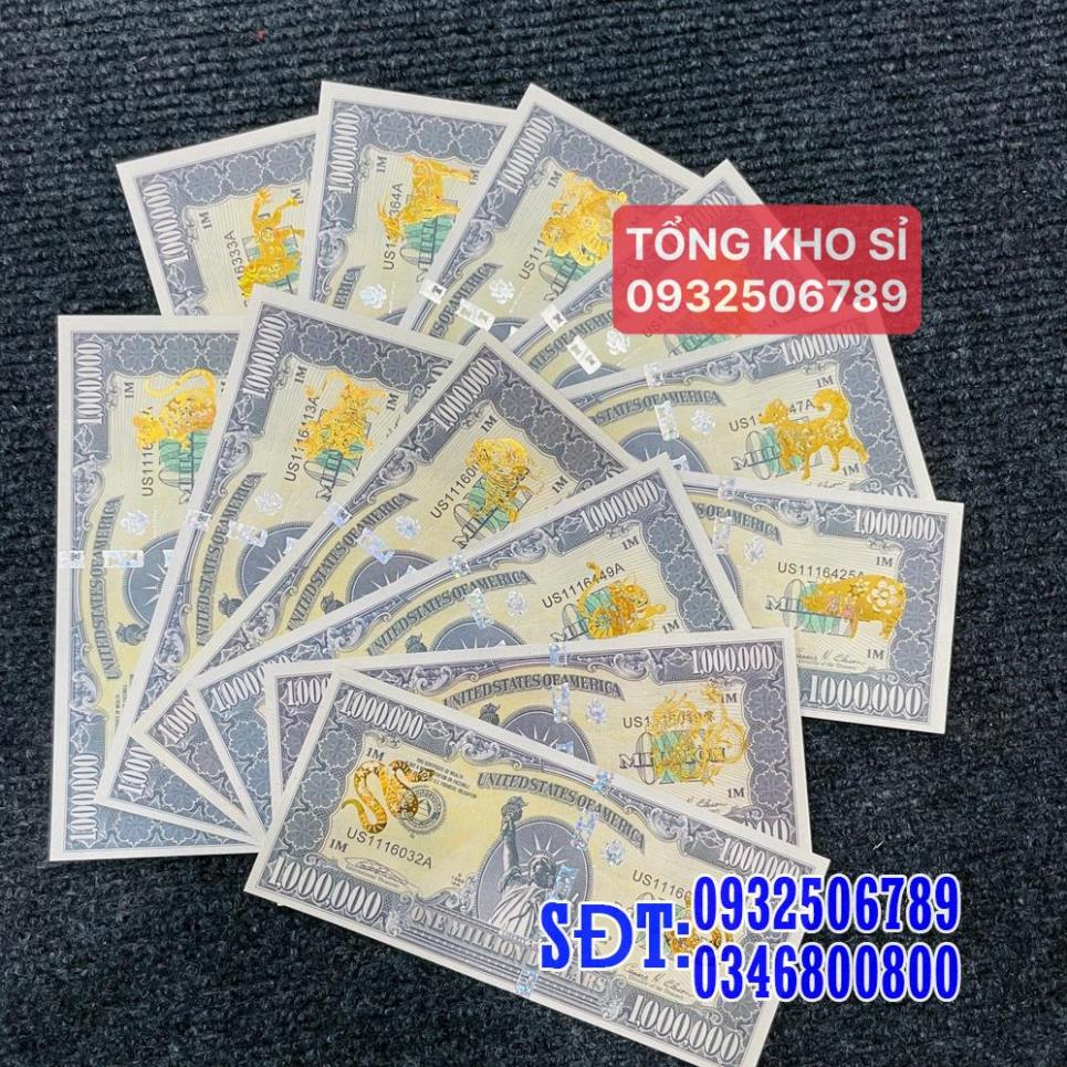 [CỰC RẺ] Tiền lì xì 1 Triệu USD mạ vàng 12 con giáp ý nghĩa phong thủy - tặng kèm bao lì xì