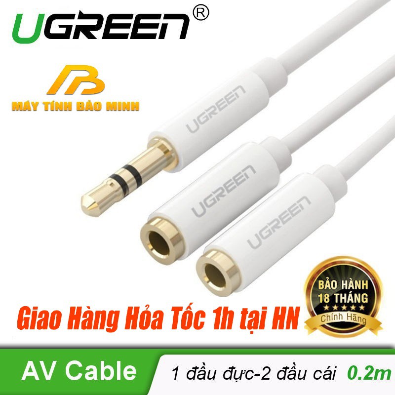 Dây Chia Loa 3.5mm Từ 1 ra 2 Ugreen 10739 - Hàng Chính Hãng