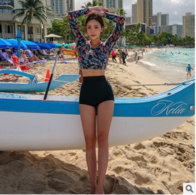 (Có sẵn) bikini dài tay họa tiết mẫu mới 2020